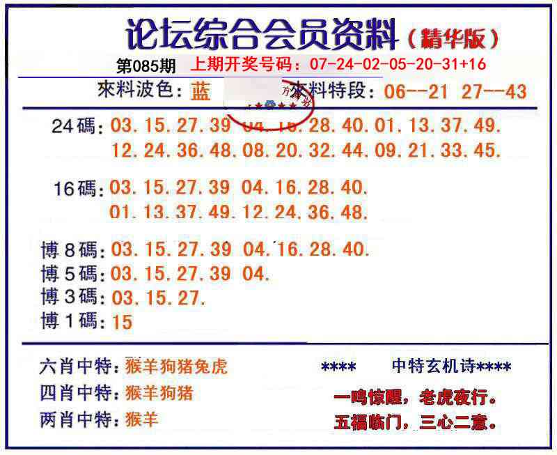 085期综合会员资料[图]